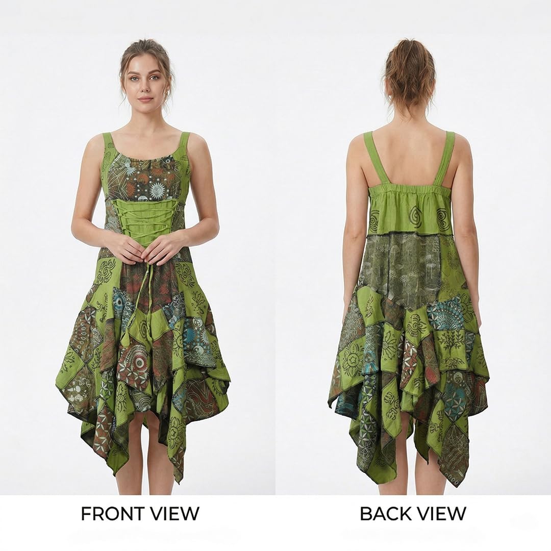 Ezhippie Vestido de verano bohemio hippy para mujer