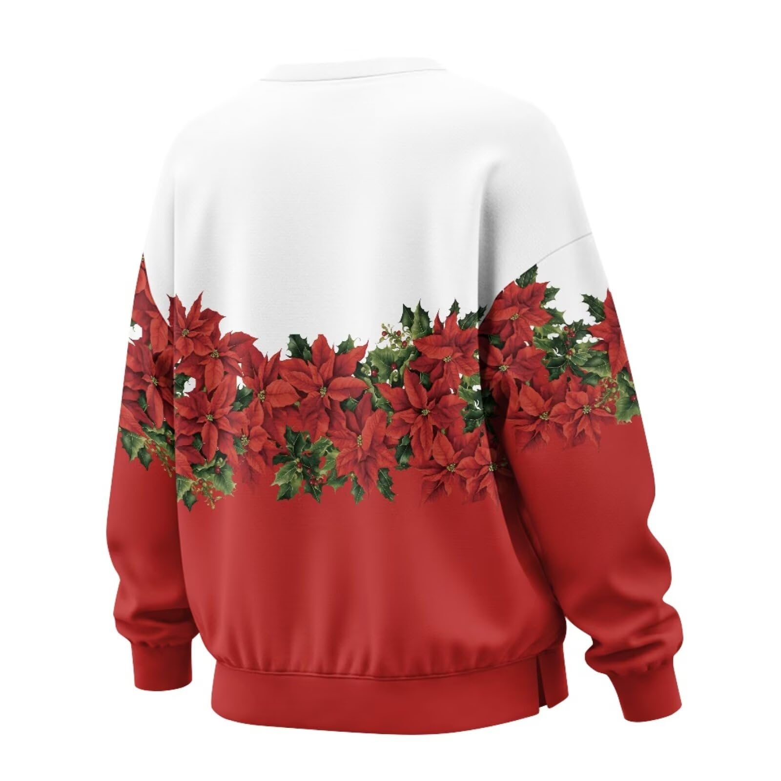 Sudaderas de Navidad con cuello redondo para mujer, manga larga, con bolsillos, talla extragrande