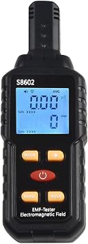 FABULETTA 3 in 1 EMF Radiation Detector Dosimeter with LCD Display for Electric and Magnetic Field Testing, Indoor Outdoor Safety Monitor, 5Hz-3500MHz for frequency Range, Black