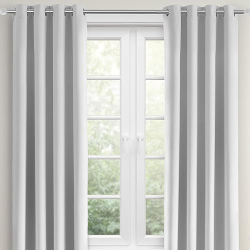 SLEEP ZONE Cortinas opacas con aislamiento térmico para dormitorio, oscurecimiento de habitación, reducción de ruido, cortinas de ventana con ojales