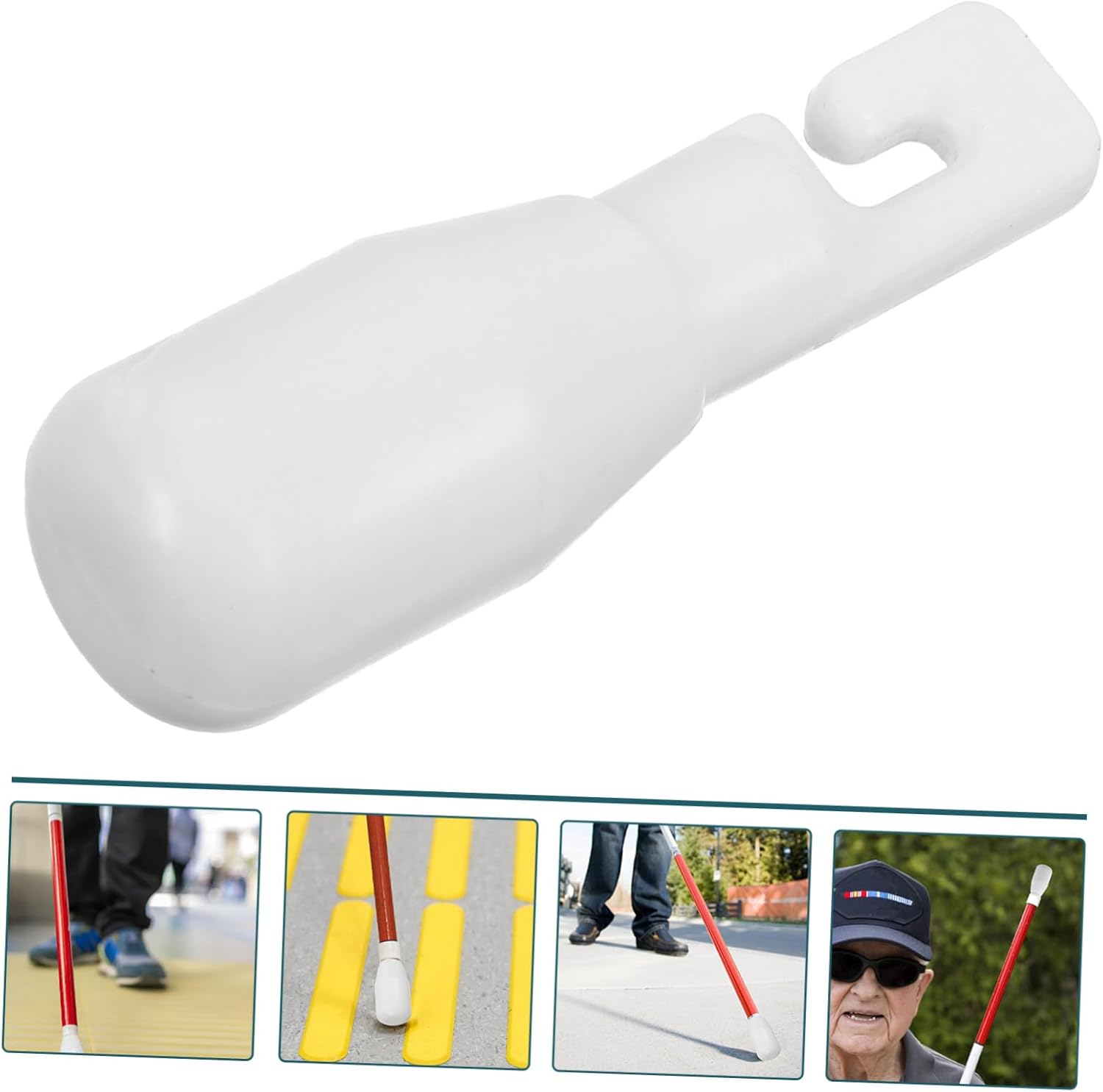 4pcs Convenient Blind Cane Tip Replacement for Stability and Balance Wear-Resistant Plastic Pad for Outdoor Use Non- Design for Reduced Fatigue