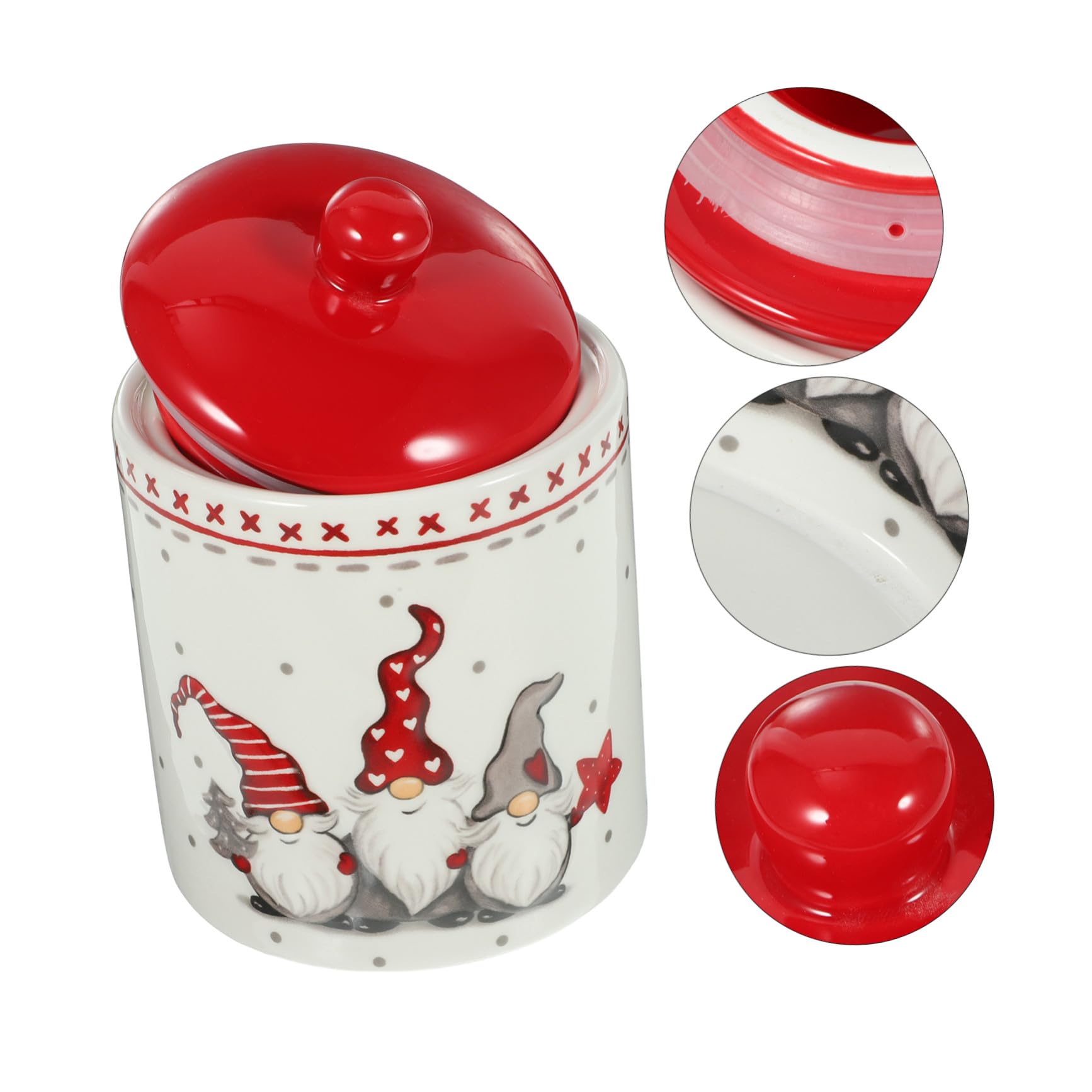 Barattolo in Porcellana Natalizio Coperchio Ermetico, Contenitore per Caramelle e Tè, Superficie Liscia e Brillante, Decorazione a Tema Natale la Cucina