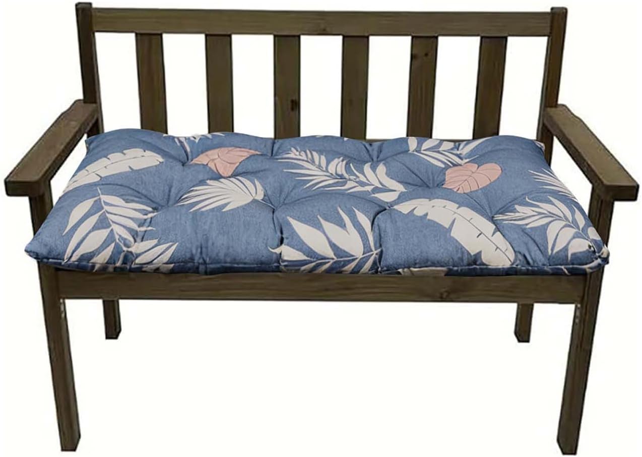 Outdoor Waterproof Bench Cushions Garden Bench Cushion Tufted Chair Pad 40 x 20 in Replacement Seat Pad for Garden Patio Blue Grey