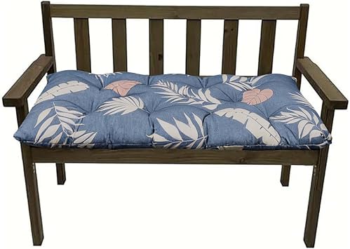 Outdoor Waterproof Bench Cushions Garden Bench Cushion Tufted Chair Pad 40 x 20 in Replacement Seat Pad for Garden Patio Blue Grey