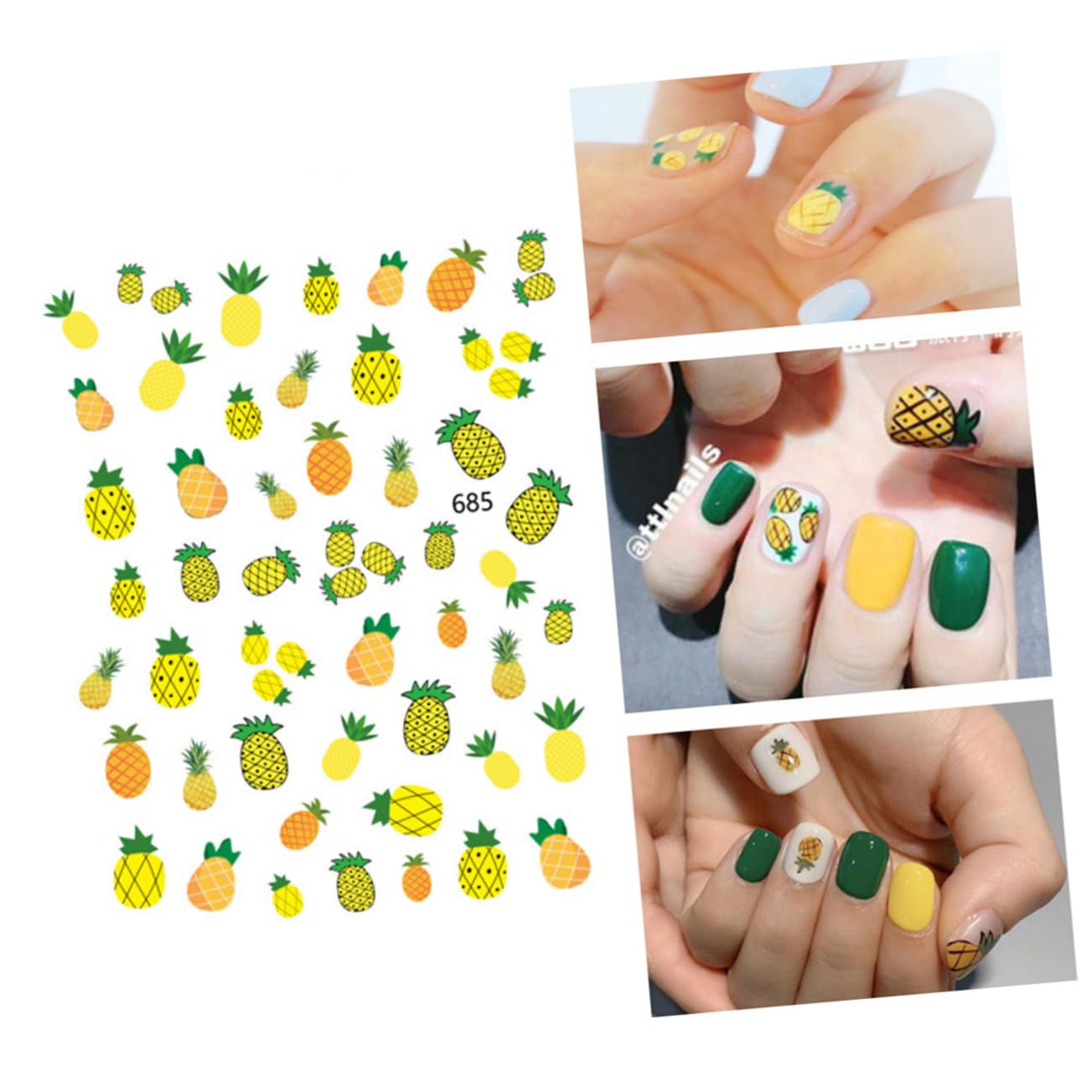 3 Set Adesivi Per Unghie Con Design Frutta Stickers Tema Per Decorazioni Manicure Stile Unico Per Donne E Ragazze Casual 12 Fogli*3