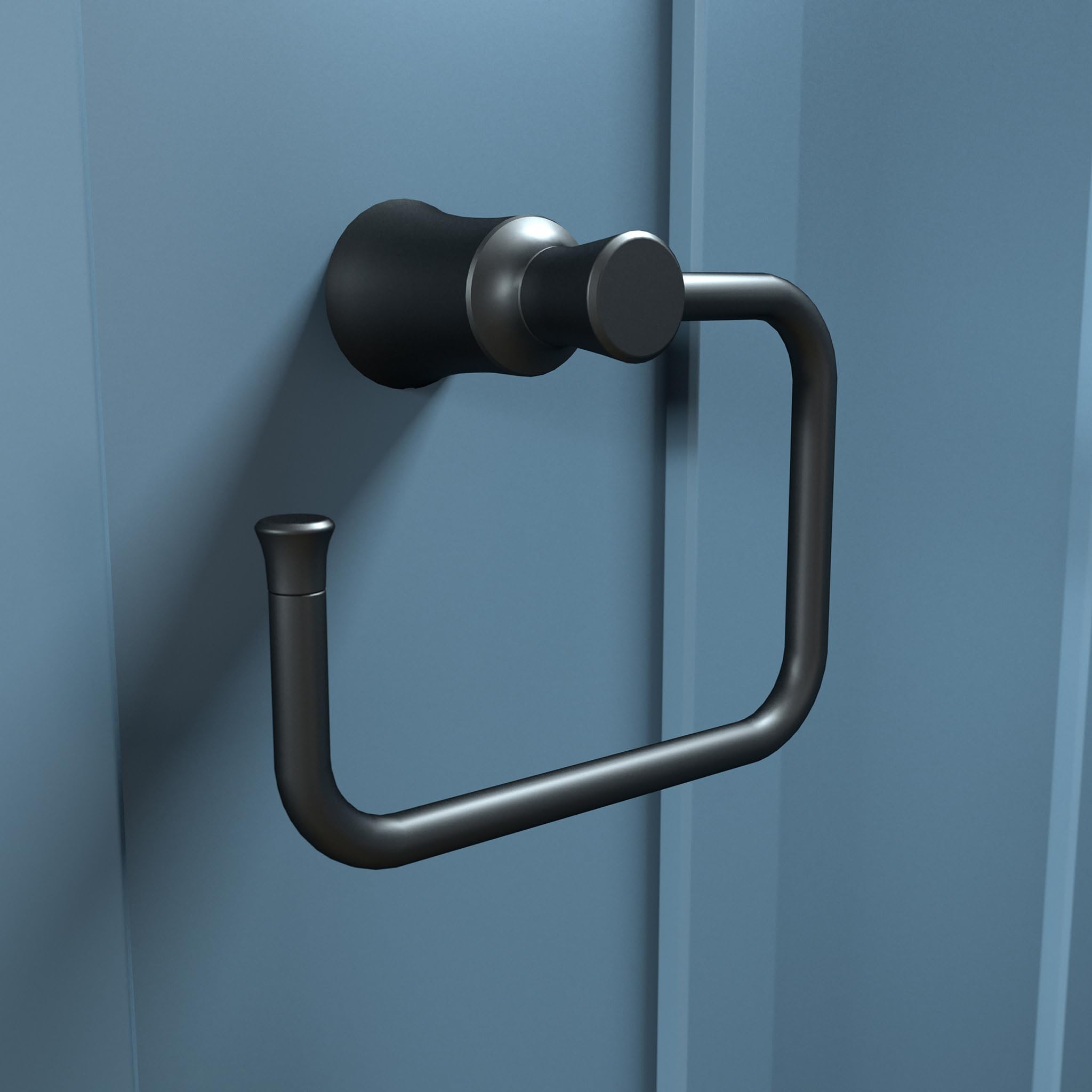hansgrohe Towel Ring 8-inch Transitional Towel Holder in Matte Black, 04786670, 8.3-Inches Wide - Image 2