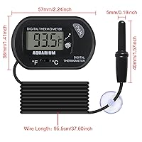Vista 2 de Termómetro digital para acuario con pantalla LCD grande, termómetro de reptil para vehículo, terrario, pecera, refrigerador