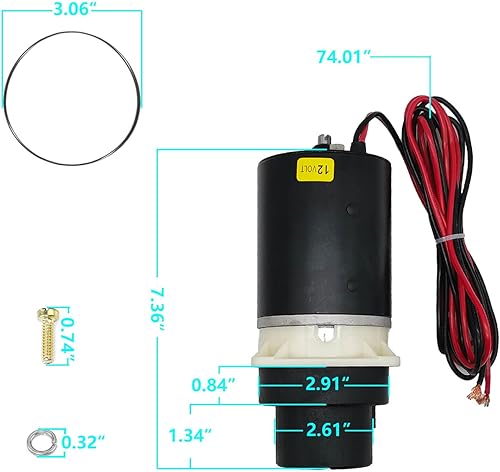 Miniatura 6 de 37072-0092 Marine Designer Series y kit de montaje de bomba de inodoro marina silenciosa, compatible con Jabsco Quiet Flush Toilets series 37045,