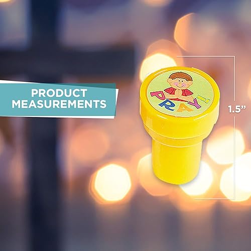 Miniatura 3 de Surtido de sellos religiosos – Juego de 50 – Suministros de escuela dominical, recuerdos de fiesta y rellenos de Pascua