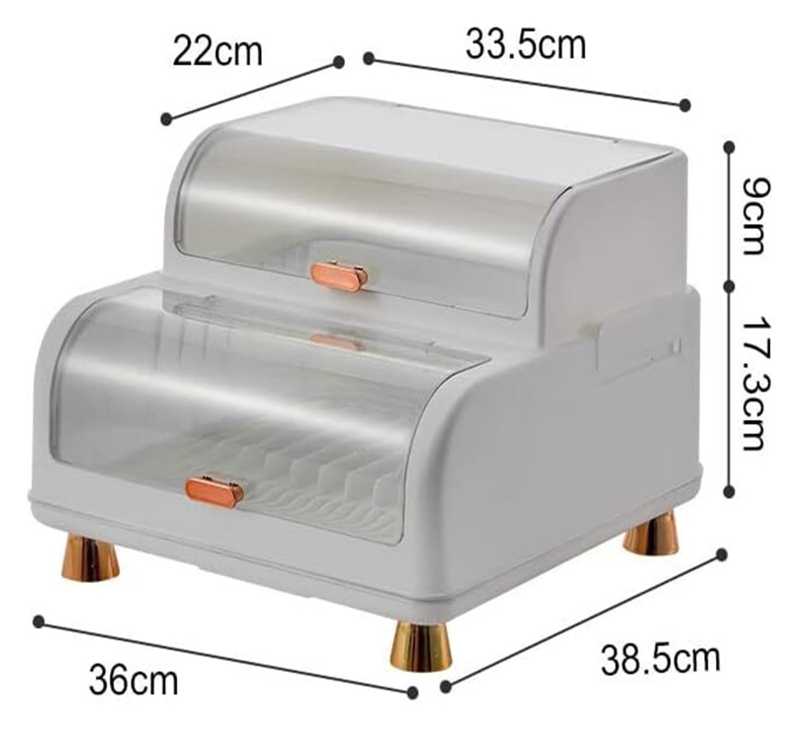 Escurridor de cubiertos de plástico con tapa – Caja de secado de platos y palillos para cocina (blanco)