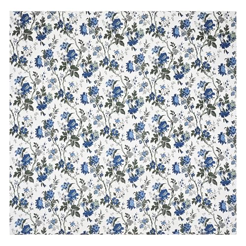Image of Mafatlal Saanjh 144 TC Cotton King Size Bed Sheet 108x108 Inch | Elegant Floral Print Bedsheet | Soft Breathable Fabric | 2 Pillow Covers Included | Sapphire Blue