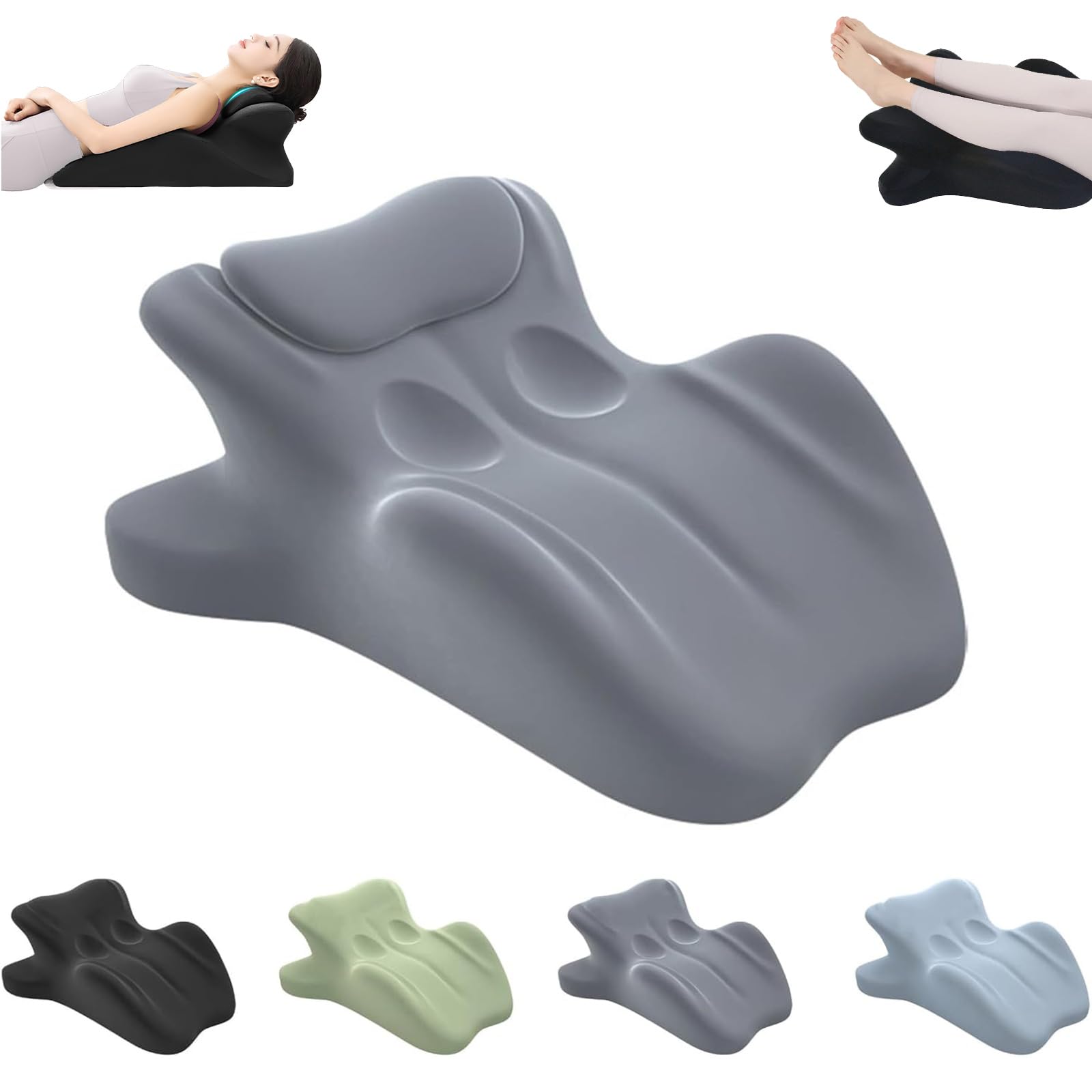 Kouamor Grey 59*39Cm Wedge Pillows For Bed, 27° Angle Memory Foam Wedge Pillow, Back Support Pillow, Leg Positioner Pillows, Ergonomic Wedges Pillow For Reading, Back And Leg Relief, Side Sleepers (Grey)