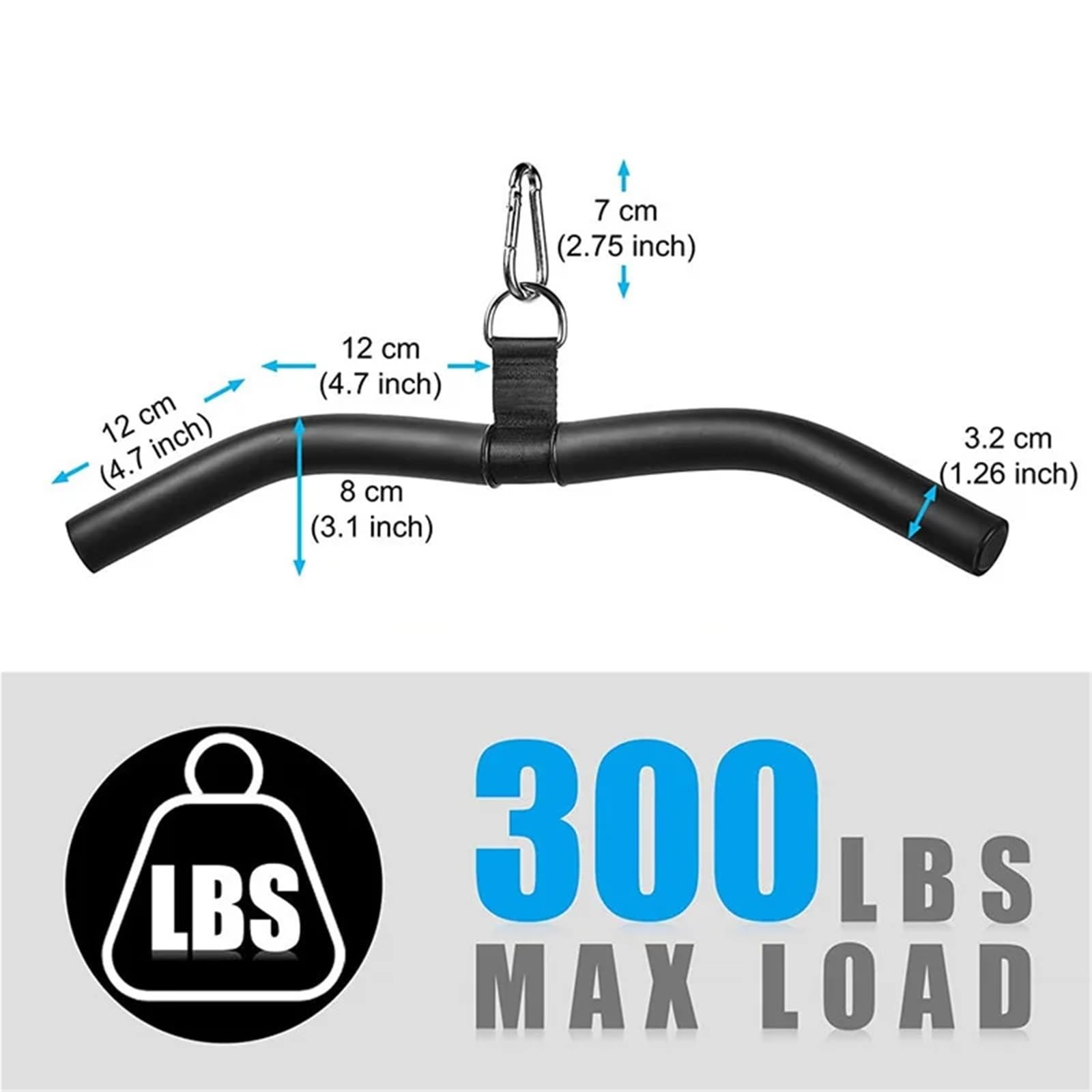 Mango De TríCeps Accesorios for máquina de Cable de polea de barra desplegable for gimnasio, accesorios de prensado de tríceps, accesorios de ejercicio de fuerza for gimnasio en casa Para Entrenamient