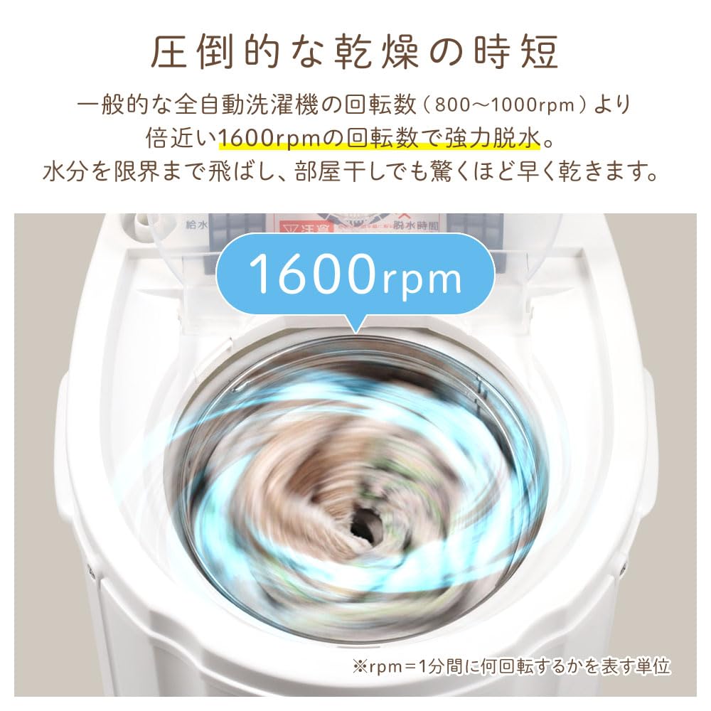 Amazon.co.jp: SUGGEST 小型 脱水機 3kg 高速 パワフル 手洗い 絞る 速