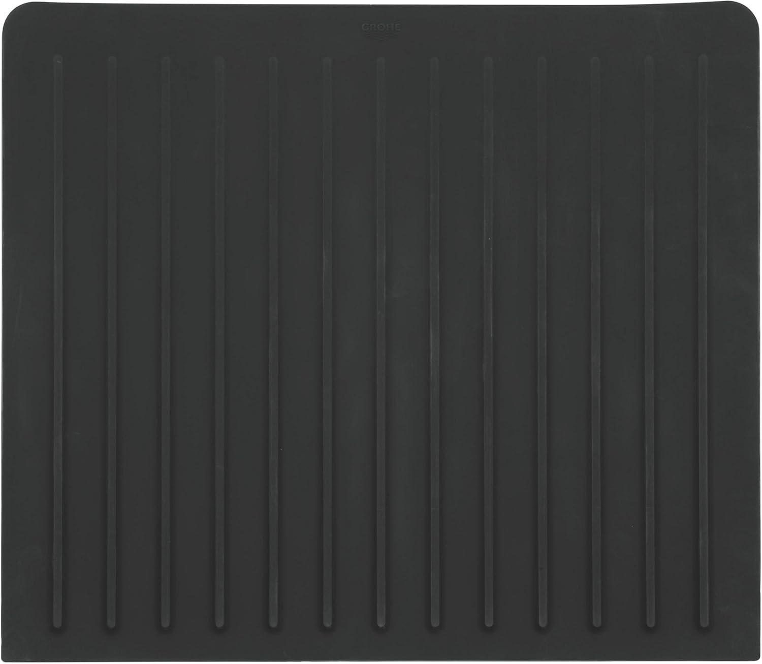 GROHE Draining Board, Over Kitchen Sink Non-Slip Dish Drainer Mat, Dimensions 450 x 400 mm, Heatproof, Dishwasher Safe, Silicone, Black, 40871K00