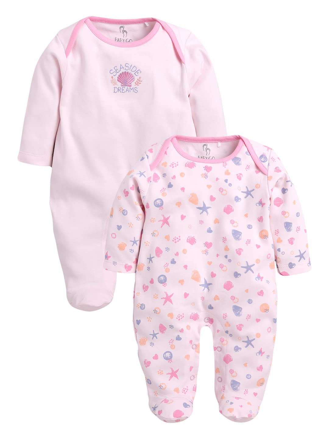 BabyGo Baby Romper Half Sleeve One-Piece 100% Cotton Newborn Newborn Pyjamas Romper 0-3 m 3-6 m 6-9 m 9-12 m Baby Clothing