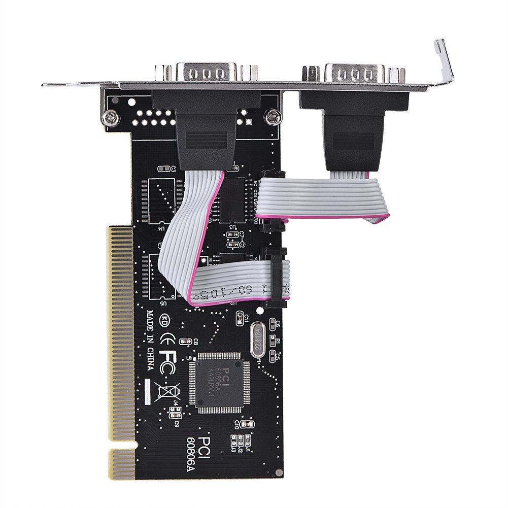 Richer-R PCI-E Carte Adaptateur, Carte Controleur PCI Express (PCI-E) vers 2 Ports DB9 RS232 RS-232 Supporte Le système d'exploitation Windows 2000/2003 / XP