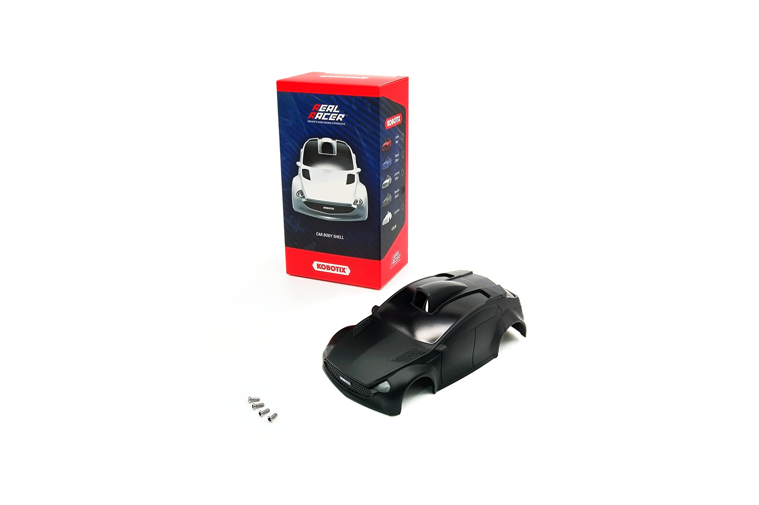 Real Racer Car Body Shell - Refresh Your RC Racing Style with a Replacement Shell (Stealth Black)