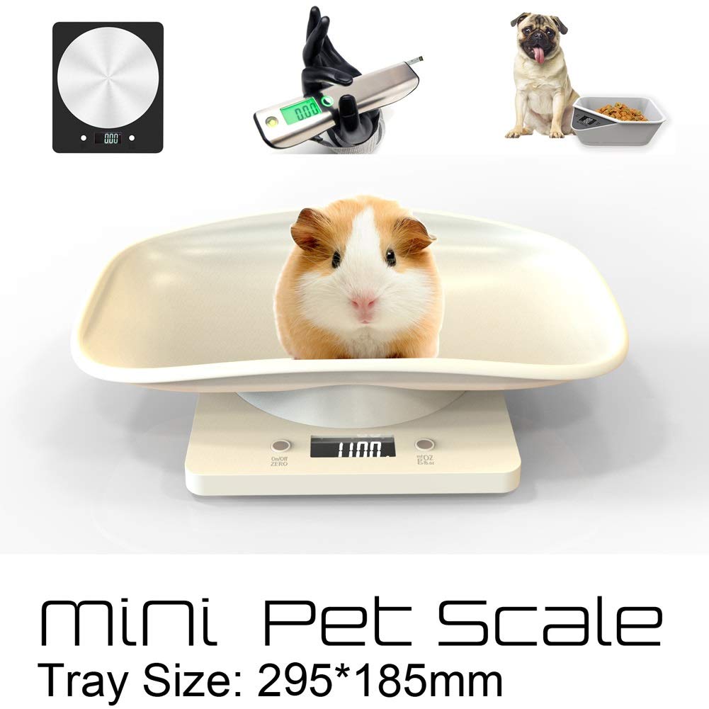 Mini-Haustierwaage, 10 kg, digitale elektronische Waage, Küchenwaage mit Tablett, Postwaage, Lebensmittelwaage