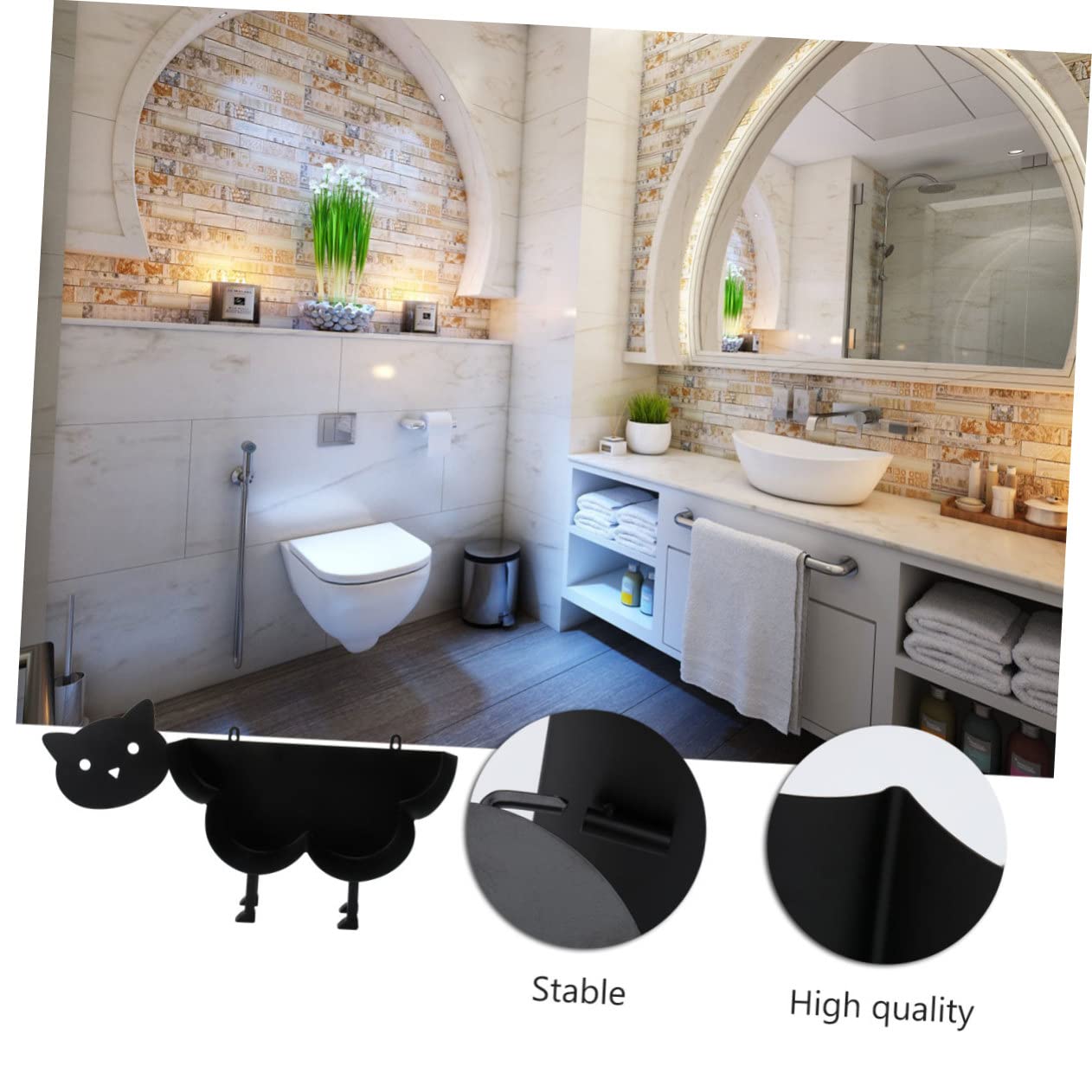 Operitacx Soporte Vertical para Papel con Base Estable Estante Organizador Multifuncional para Baño y Cocina Diseño Creativo de Gato para Encimeras