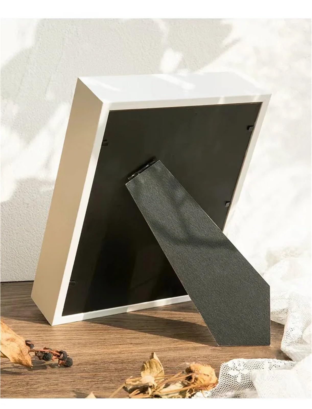 Hohler Trockenblumen-Fotorahmen, Schmetterlingsproben-Displayrahmen, Schattenbox-Rahmen, Heim-Tischdekoration Für Fotos Blumen(Black,10.2x15.2x3cm 6Inch)