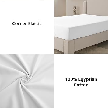 Pure Dreams 100% Egyptian Cotton, 4 Piece Bedding Set-1 Flat Sheet, 1 Fitted Sheet 45cm Deep Pocket and 2 Pillowcases 400 Thread Count-Black Solid, Emperor