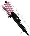 FARERY Mini Cheveux Crimper cheveux Vacher 3 Température réglable, 3 Fer à friser pour cheveux courts, Cri de cheveux pour femmes vagues de plage, Cris de cheveux outil 1/2 pouce Taille de voyage, double tension, sac à main