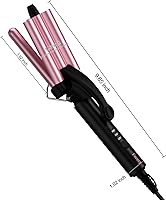 Vista 8 de FARERY Mini Hair Crimper Hair Waver 3 Temperature Adjustable, 3 Barrel Curling Iron for Short Hair, Hair Crimper for Women Beach Waves, 1/2 Inch for