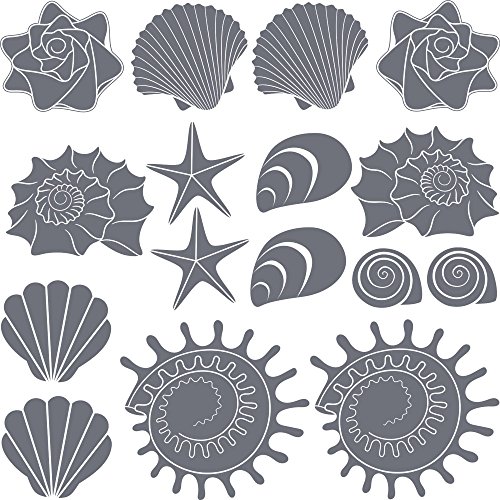 GRAZDesign Wandtattoo Bad Muschel & Meer Set Wandaufkleber Maritime Deko wasserfest - 071 grau