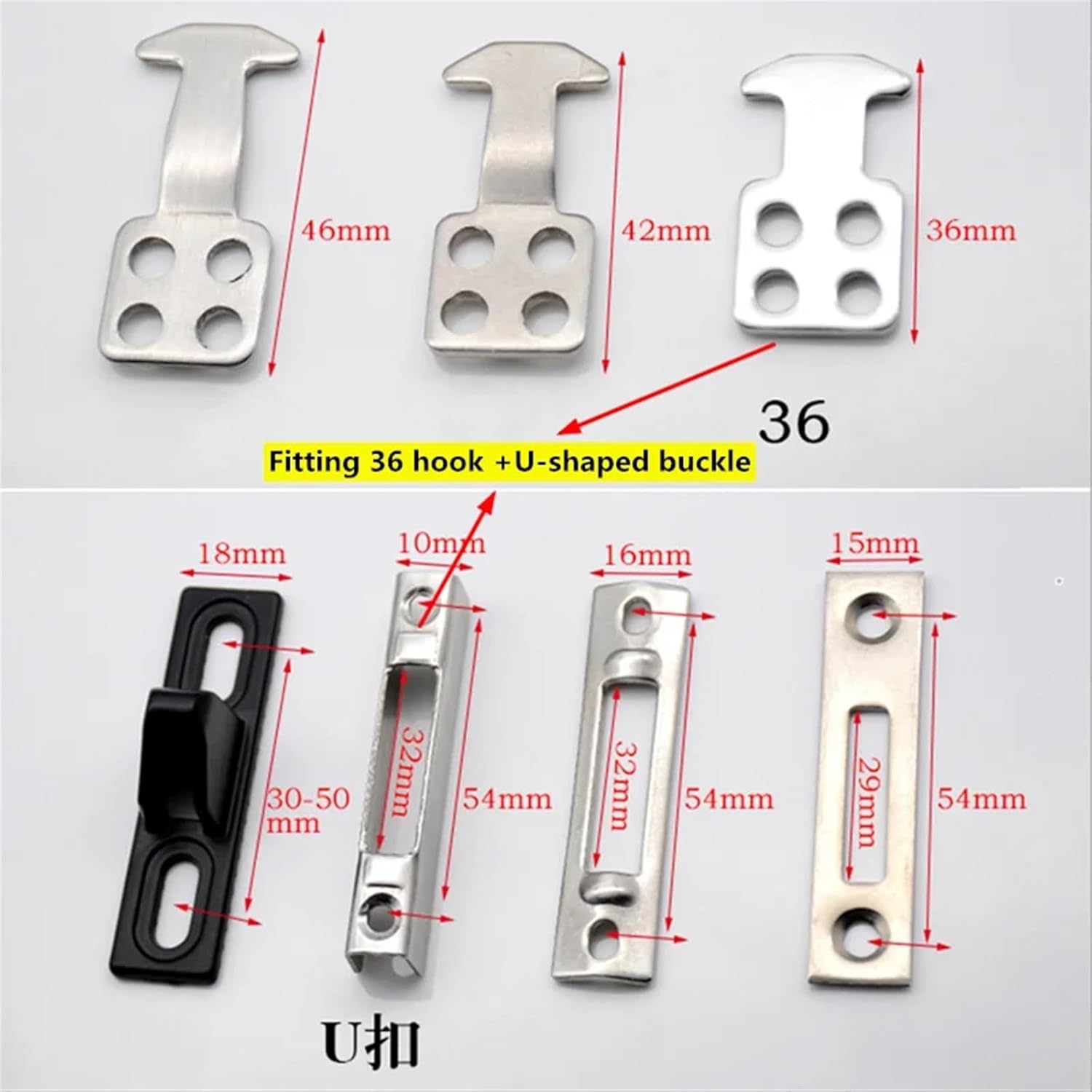 Aluminum Alloy Sliding Door Lock Glass Window Push-Pull Automatic Gate Hook Locking Single Side Bronze Black White Door Hardware 1Pcs(Red Bronze)