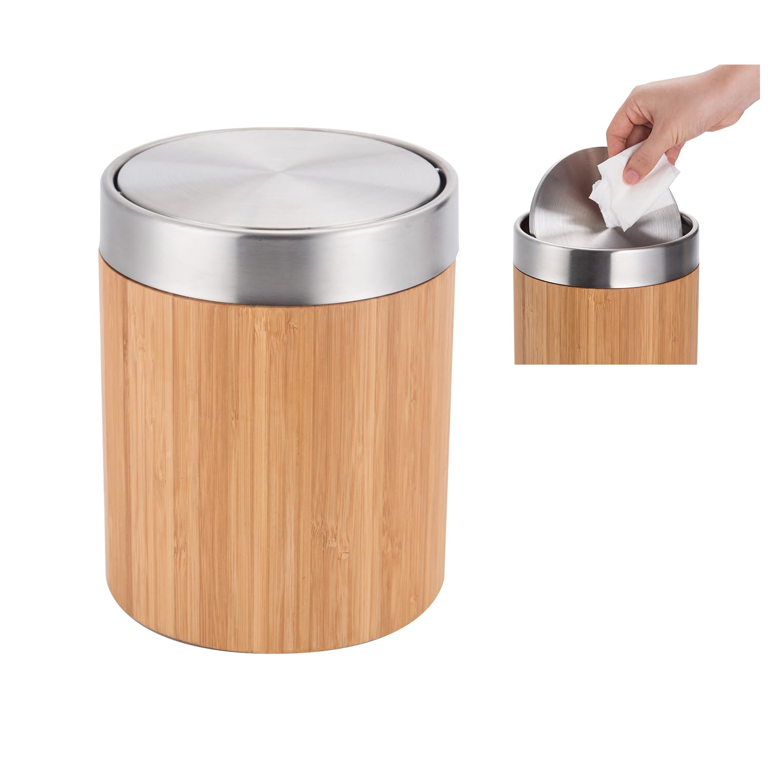 Poubelle de Table Compacte 1,3L Anti Odeur avec Sacs Dédiés pour Coiffeuse - 8