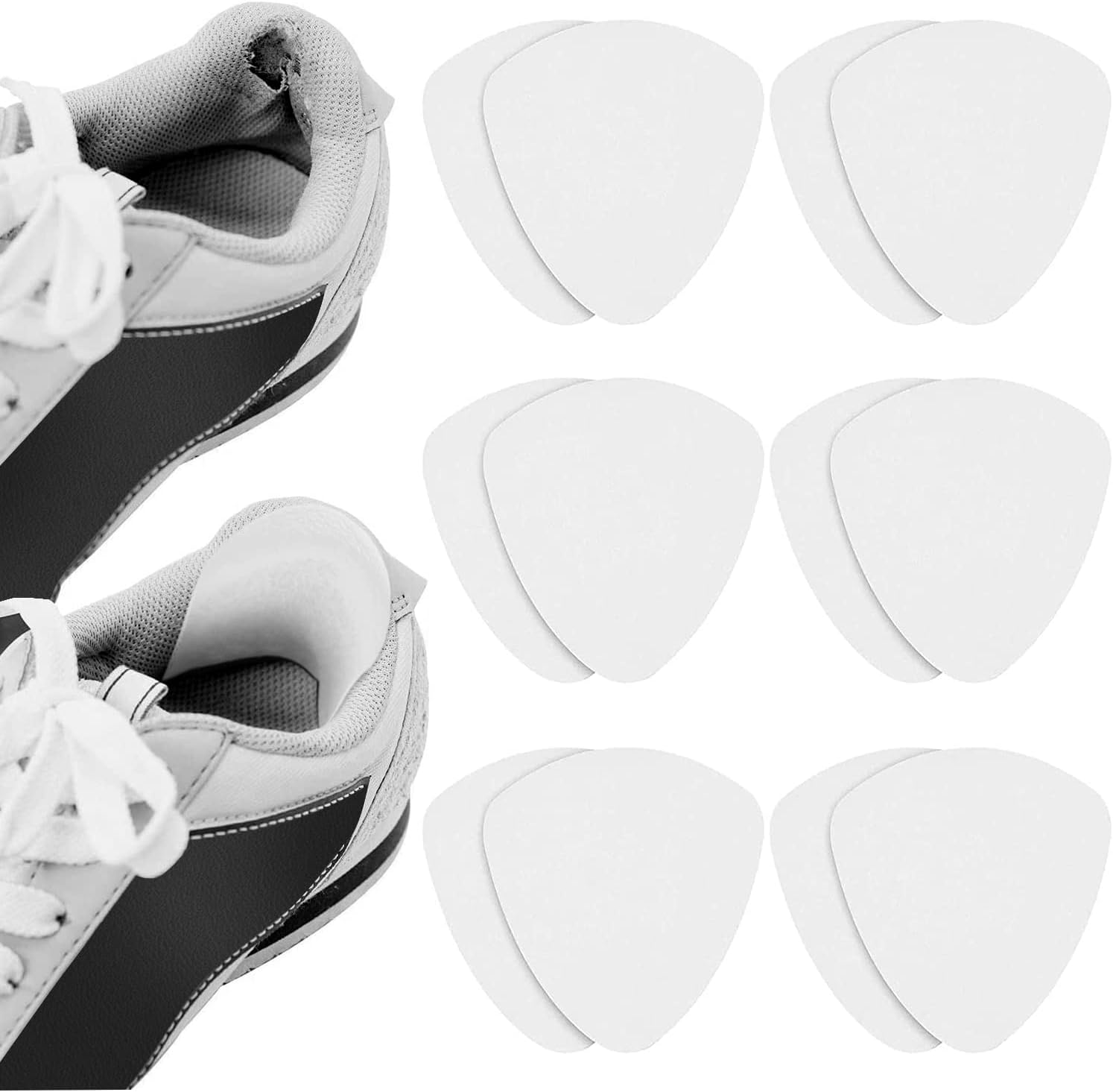 HTZNHXT Shoe Heel Repair, 8 Pcs White Self-Adhesive Heel Hole Patch for Back of Sports Shoes, Leather Shoes and High Heels.
