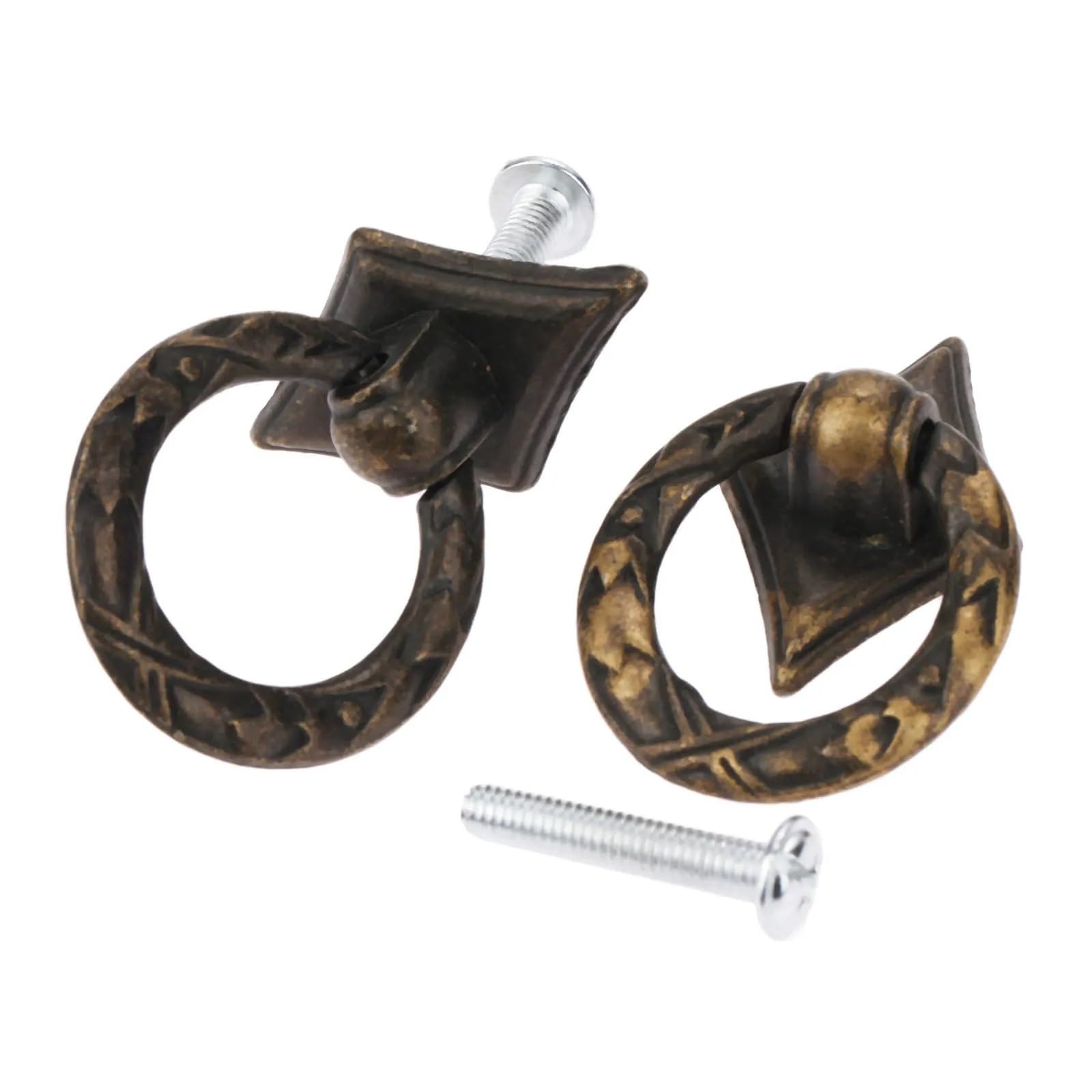 Tiradores de muebles vintage con diseño de anillo basculante para cajones y armarios