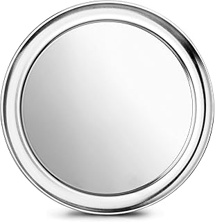 New Star Foodservice 50738 Restaurant-Grade Aluminum Pizza Pan, Baking Tray, Wide Rim, 10-Inch