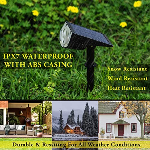 Moss & Stone Solar Landscape Spotlights, 2 Pcs Solar Spotlights Outdoor Waterproof Ipx7, 3 Modes Led Outdoor Garden Lights Auto On/Off For Yard, Porch, Driveway Walkway Wall #TOP3