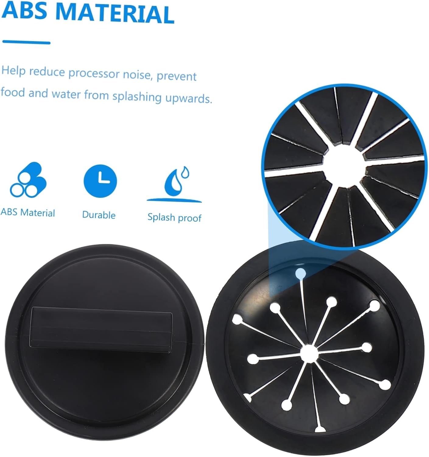 2pcs Kitchen Sink Baffle Supplies Garbage Disposal Splatter Guard Kit Heat Resistant Drain Stopper for Easy Installation Reduces Noise and Oil Splatter
