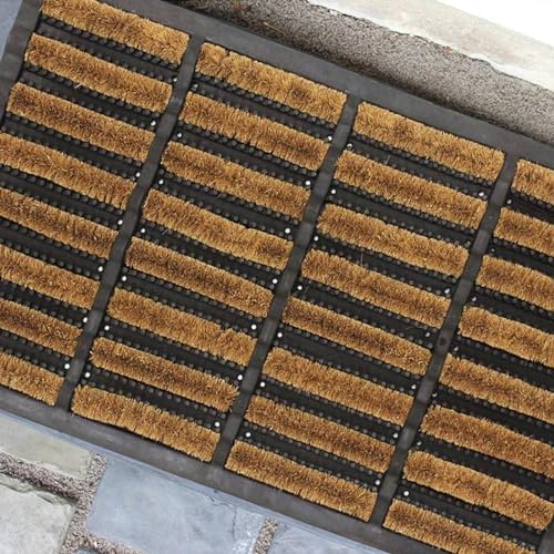 EDS Nimbus Door Mat Tuff Scrape Extra Large Doormat Outdoor - Long Lasting - Removes Grass, Mud & Dirt - 100% Coir with Rubber Backing Machine Washable - Super Absorbent & Non-slip Doormats (45x75 CM)