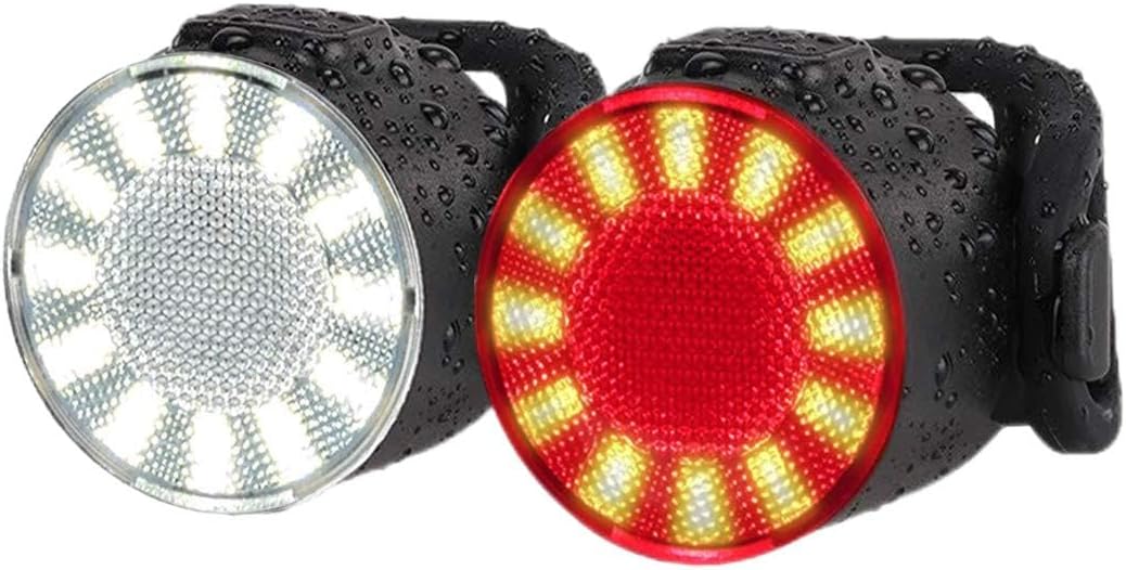 LED Bike Lights Set, USB Rechargeable Super Bright 6 Light Mode Options Waterproof Bicycle Lights Sets,Front and Rear Combinations LED Bicycle Lights Perfect for Bikes for Cycling,Outdoor, Camping