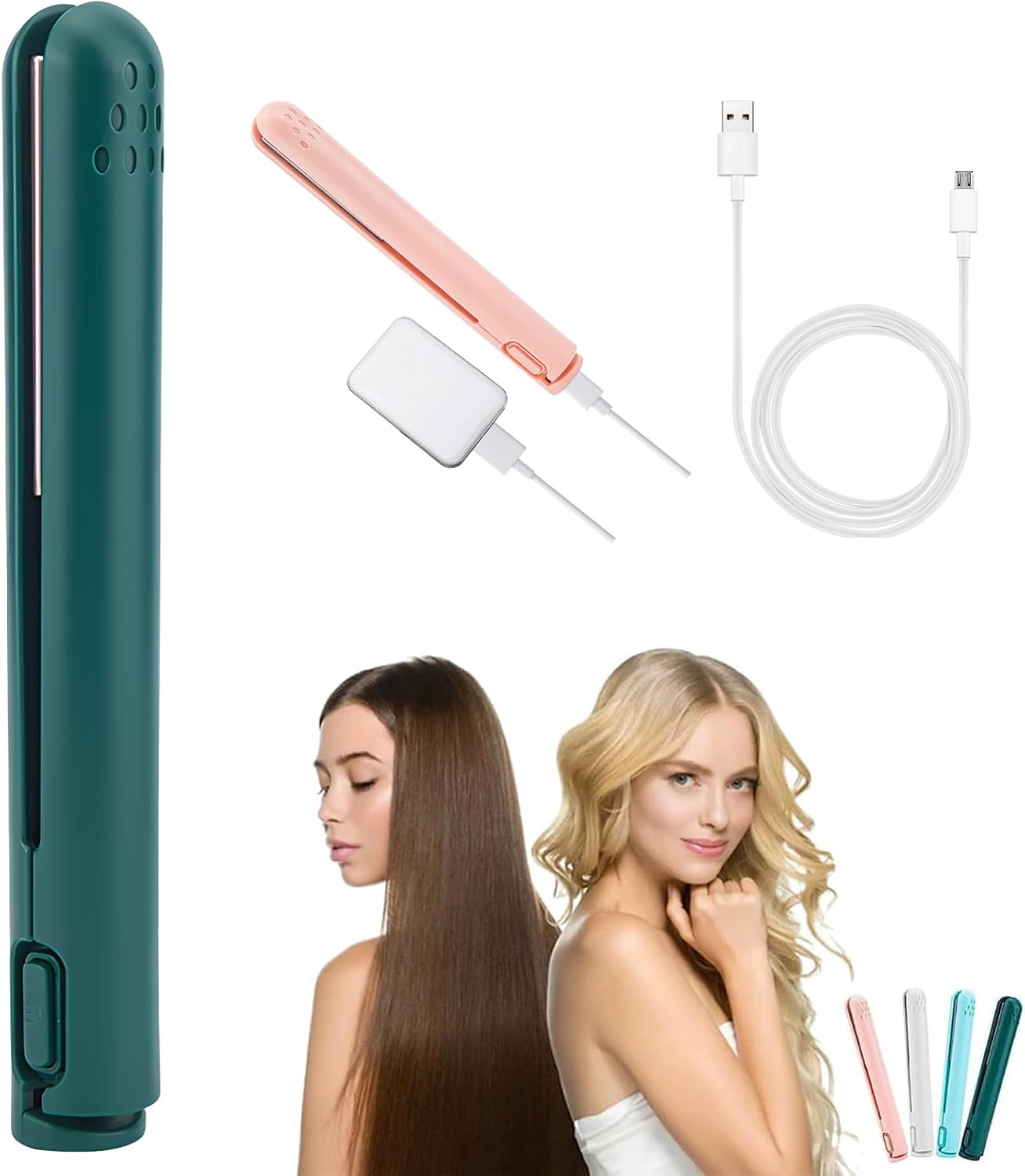 Mini Dual-Purpose Curling Iron, Mini Curling Iron, Mini Flat Iron, Mini Hair Straightener and Curler 2 in 1, Small Hair Curler Iron for Travel, Professional Hair Styling Tool (Green) Mini Dual-Purpose Curling Iron, Mini Curling Iron, Mini Flat Iron, Mini Hair Straightener and Curler 2 in 1, Small Hair Curler Iron for Travel, Professional Hair Styling Tool (Green)