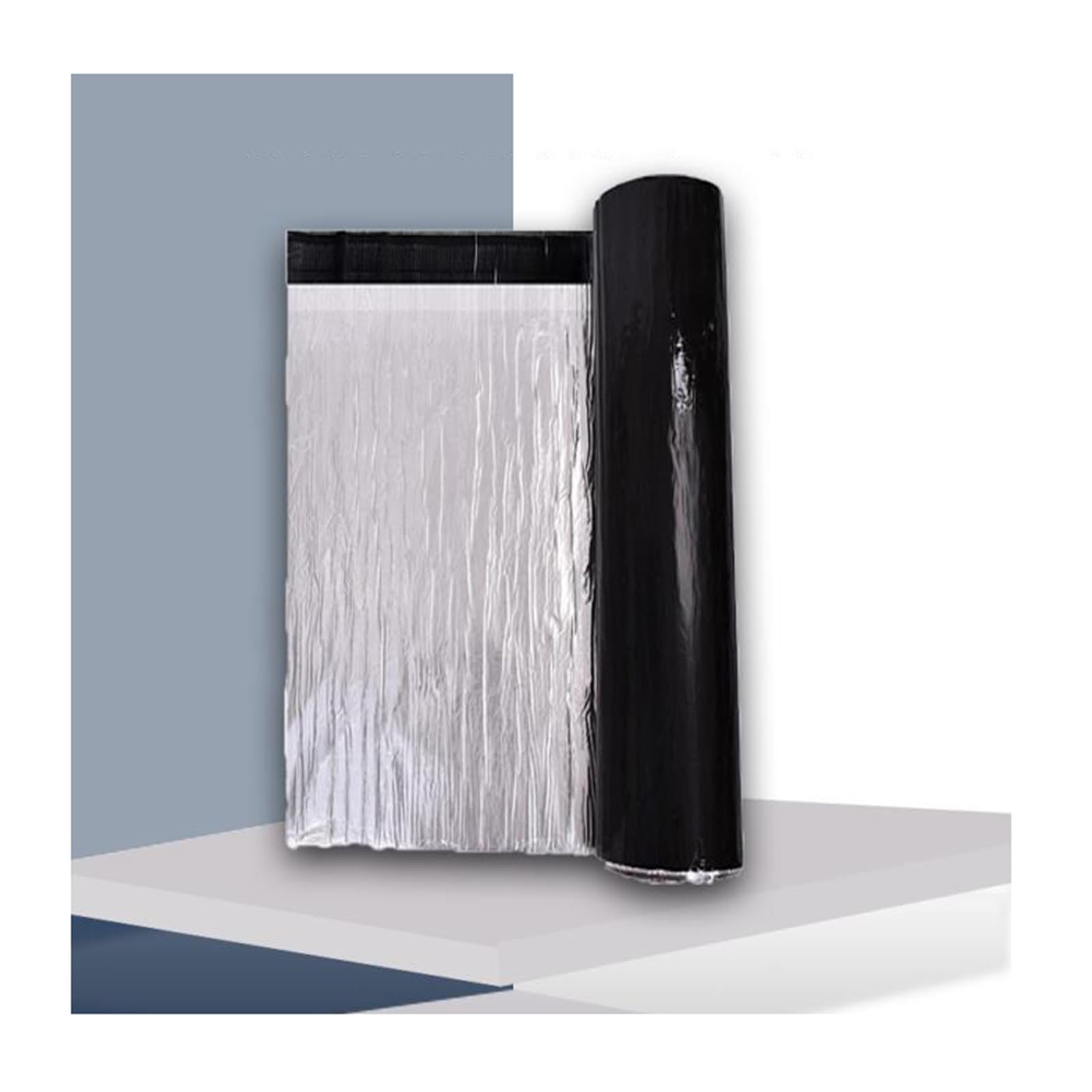 ASDQWER Rolls Flashing Tape，Bitumen Tape,Outdoor Roof Foundation Ice and Water Shield，Waterproof Seal Repair Aluminum Foil Butyl Tape,for Roof Leak Hole Gutter Repair Tape(THK1.2mm/W1*L6m)