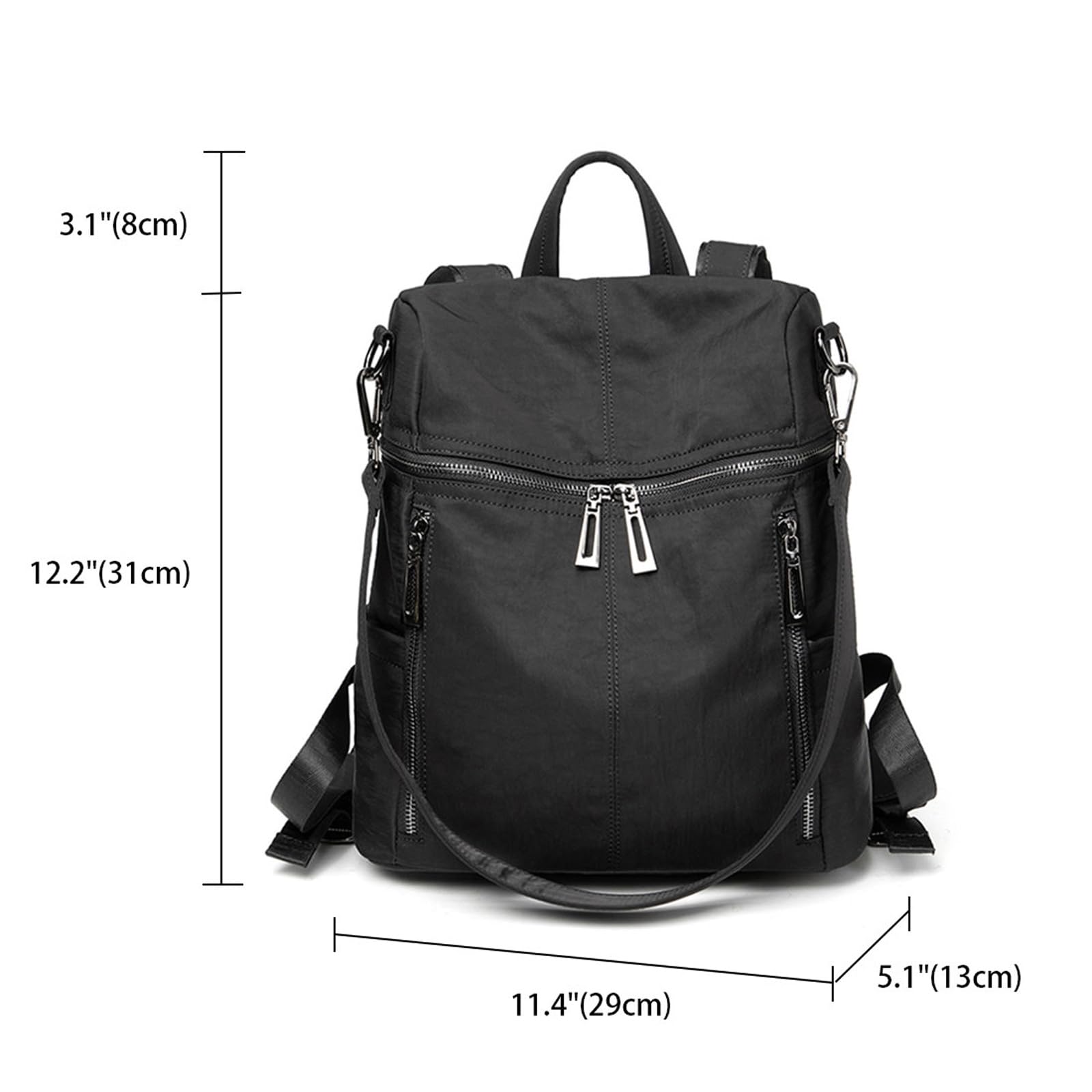 BUKESIYI Damen Tasche Rucksack Handtasche Frauen Nylon backpack Klein Anti Diebstahl Schulrucksack Laptop Weekender DE78591