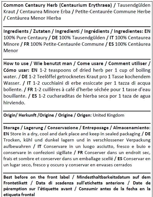 Miniatura 3 de Herba Organica Hierba Centauria Común - Centaurium Erythraea - Té de hierbas (1.76 oz)