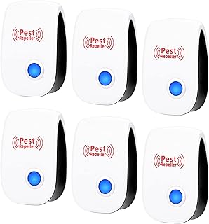 6 Packs Ultrasonic Pest Repeller, Electronic Mouse Repellent Plug in, Spider Repellent/Mice Repellent/Mosquito Repellent Plug in, Electronic Insect Repellent Pest Control for Rats, Rodent, Roach