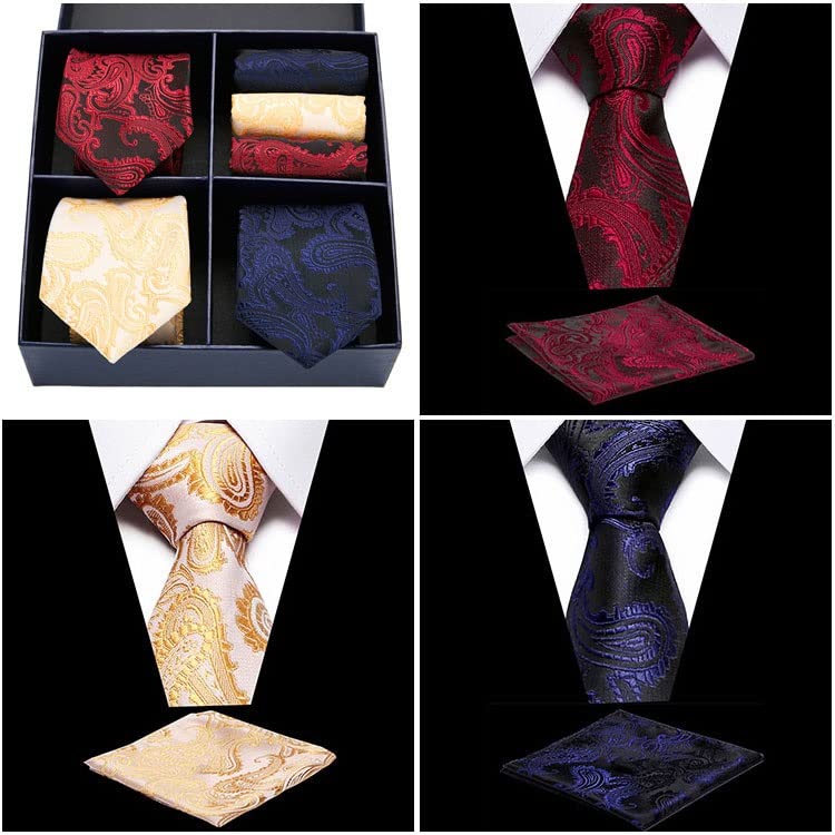 Set de corbatas clásicas de seda para hombre en caja de regalo miniatura 3