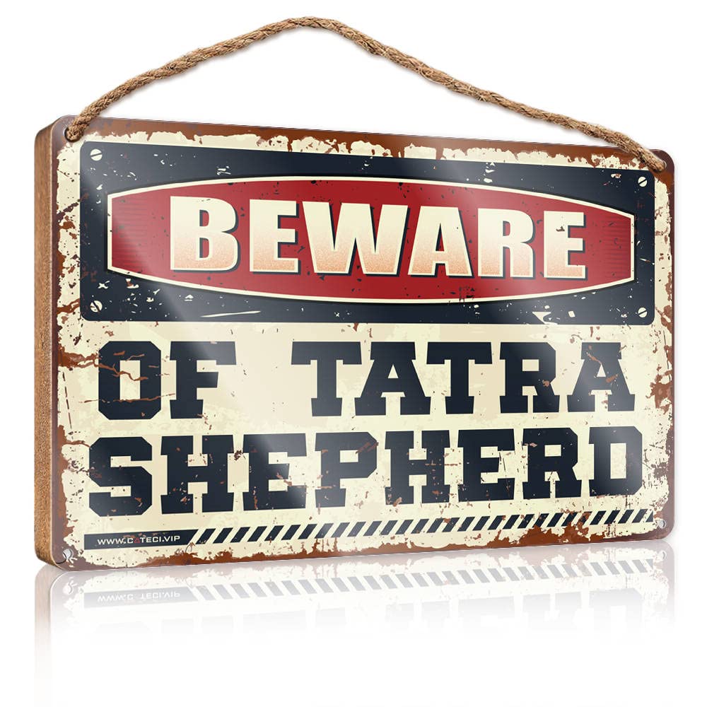 FZFN Wood Plaques For Crafts Beware Of Tatra Shepherd Wooden Sign Outdoor Signs And Decor Rustic Kitchen Decor And A(20X30CM)