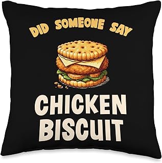 Delicious Meals Undying Love Did Someone Say Chicken Biscuit Fast Food Temptation Throw Pillow, 16x16, Multicolor