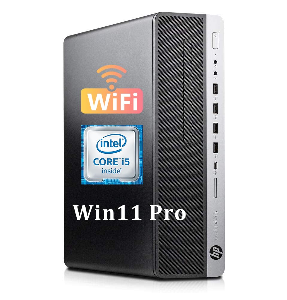 HP EliteDesk 800 G3 SFF Ordenador de sobremesa, Intel Core i5-6500, 8 GB de RAM, SSD de 256 GB, Teclado US QWERTY, Windows 11 Pro (Reacondicionado)