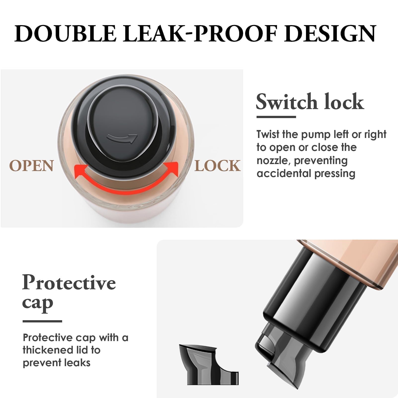 2 Pcs Pompe di Ricambio per MAC e Estée Lauder Fondotinta, Teste della Pompa per Fondotinta Cosmetica, Pompe di Plastica Ideali per Trucco e Viaggi