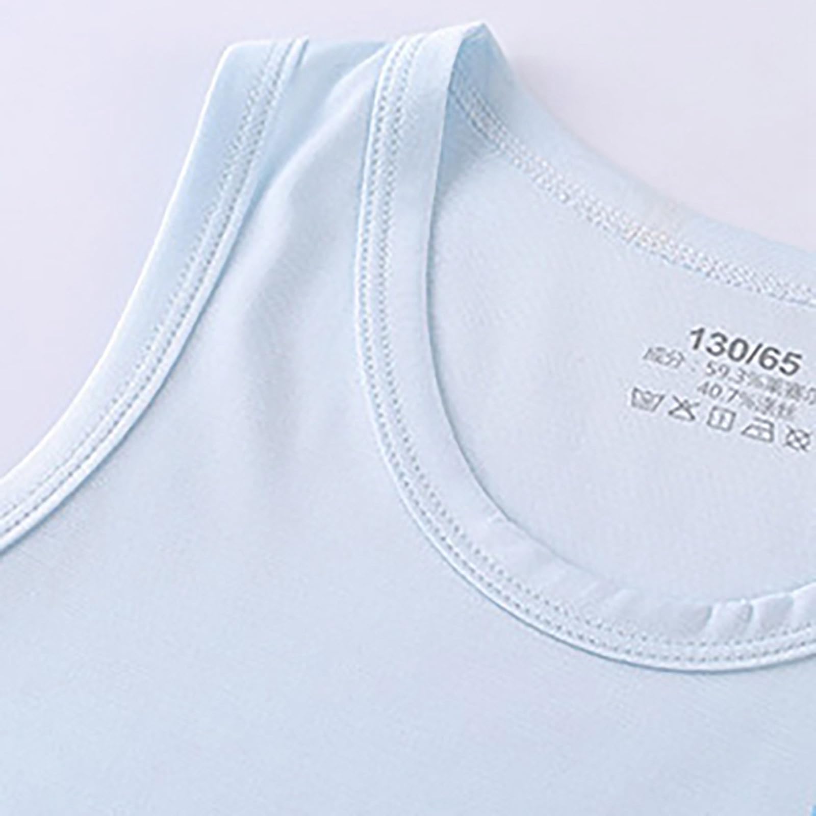 Generisch Maillot de corps pour enfant garçon col rond sans manches débardeurs en coton stretch sous-vêtements confortables hauts décontractés hauts à bretelles doux loisirs légers
