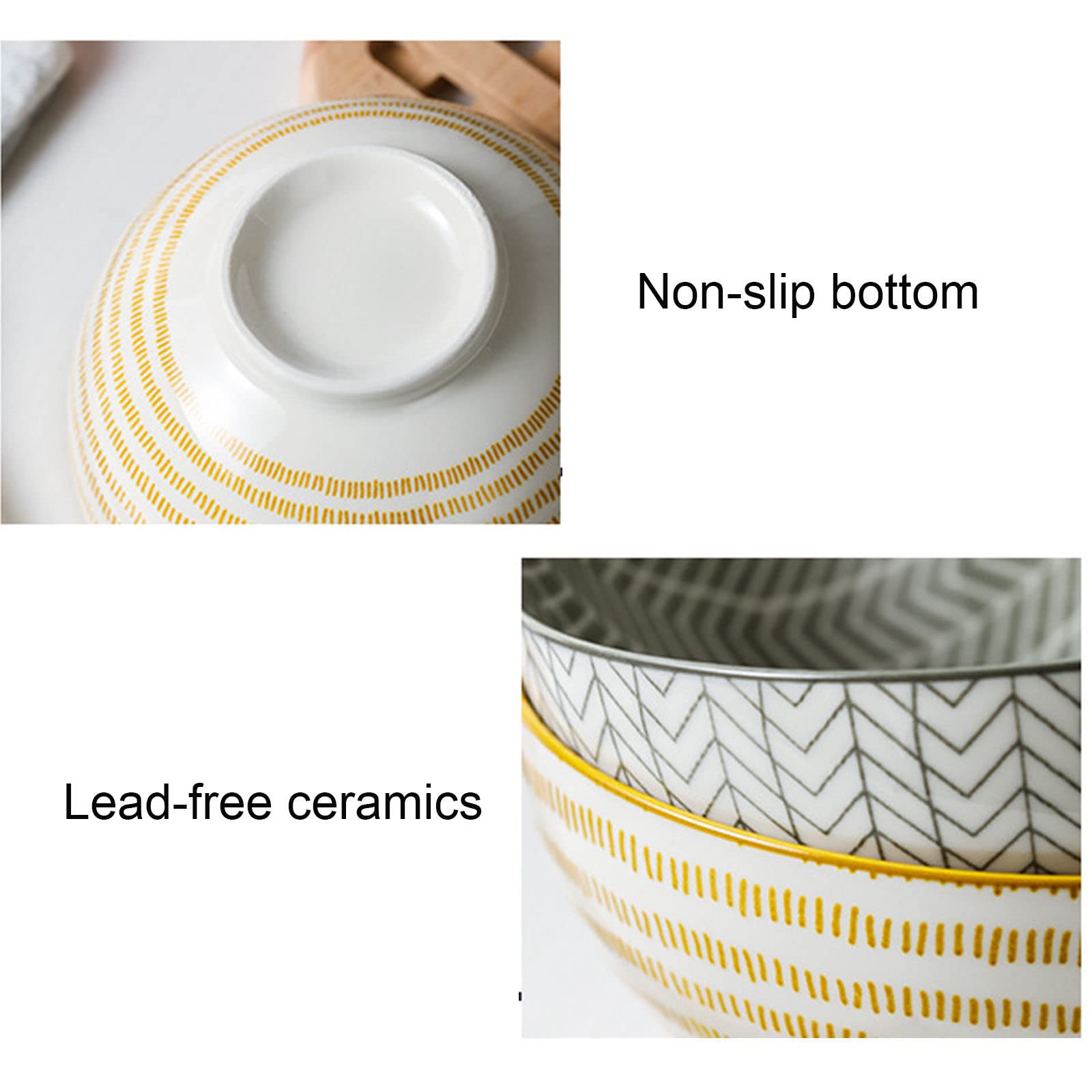 Ramen - Ciotole da zuppa per curry, 15 cm, grandi ciotole da portata per cucina, riso, pasta, zuppa, snack, porcellana, ramen, stoviglie, per casa, hotel, blu marino, set da 4 pezzi